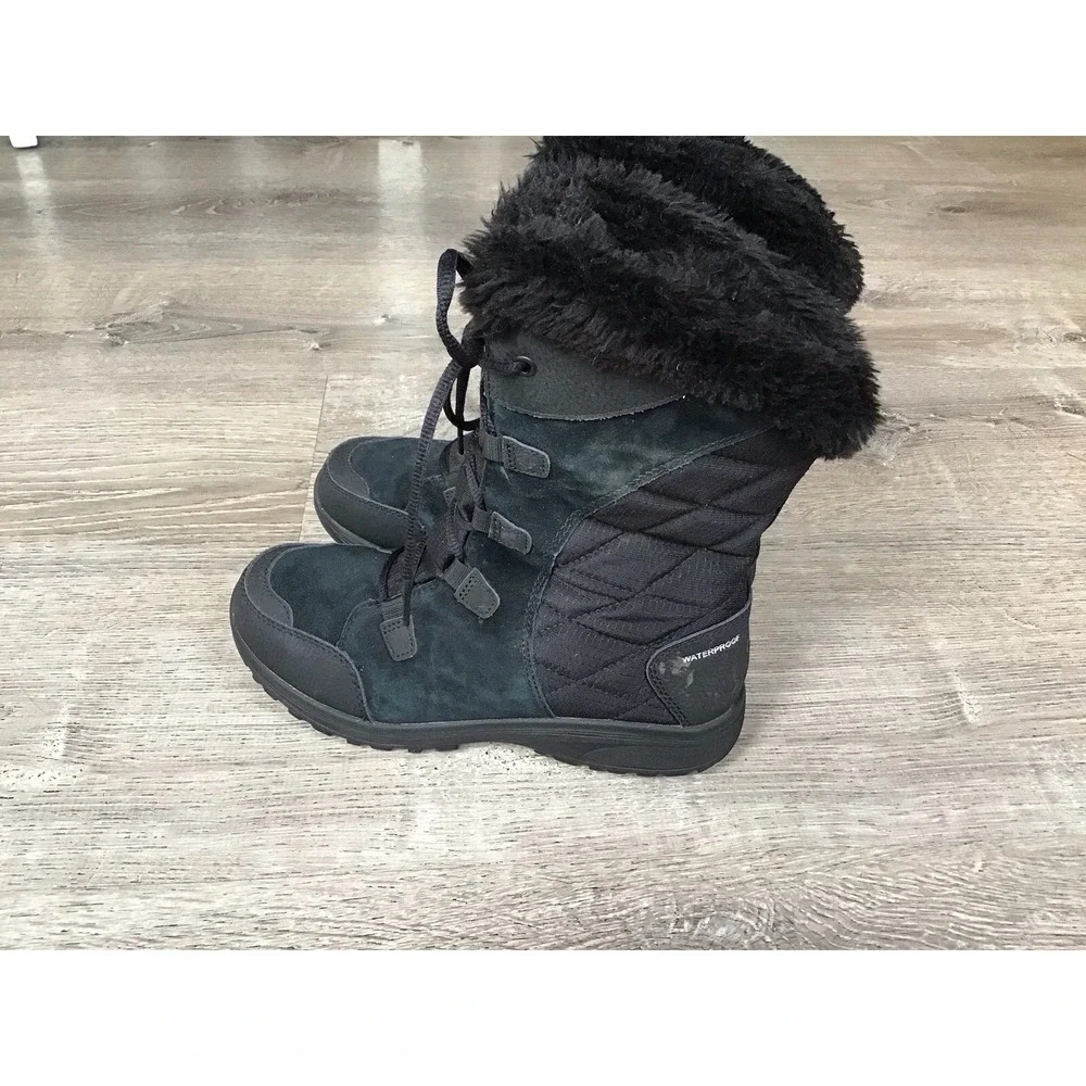 Columbia Ice Maiden II Waterproof Boots Black Faux Fur BL 1581-011 Womens 7.5